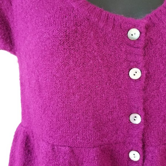 Love Rocks Button Down Knit Babydoll Sweater Cardigan Short Sleeve - Picture 6 of 10